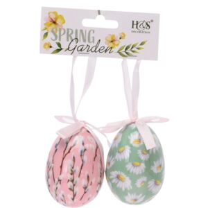 Koopman Húsvéti felfüggeszthető dekoráció Floral Eggs 2 db, színes