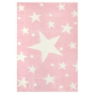 Gyerek szőnyeg STARS rózsaszín-fehér 100 x 160 cm