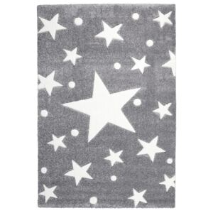 Gyerek szőnyeg STARS ezüst-szürke-fehér 160 x 230 cm
