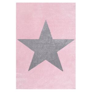 Gyerek szőnyeg STAR rózsaszín-ezüst-szürke 120 x 180 cm