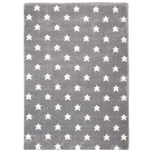 Gyerek szőnyeg LITTLE STARS ezüst-szürke-fehér 80 x 150 cm