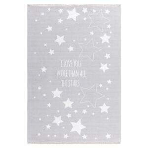 Gyerek szőnyeg LOVE YOU STARS - ezüst-szürke/fehér 140 x 190 cm