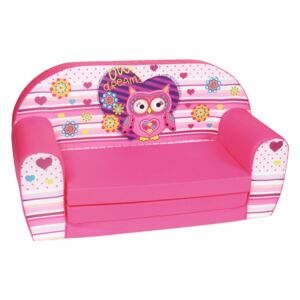 Gyerek kanapé - bagoly - rózsaszín