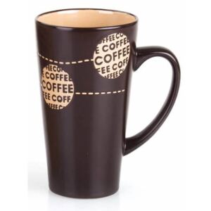 COFFEE magasfalú kerámia kávésbögre - 450 ml - barna