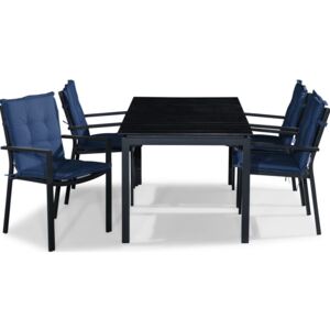 Asztal és szék garnitúra VG6242 Fekete + kék