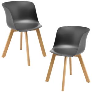 [en.casa]® Étkezőszék Rotterdam karfás 2 darabos design szék szett 75 x 55,5 cm szürke