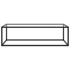 VidaXL fekete teázóasztal edzett üveggel 120 x 50 x 35 cm