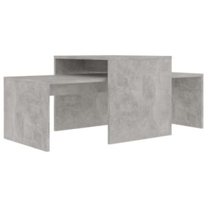 VidaXL betonszürke forgácslap dohányzóasztal szett 100 x 48 x 40 cm