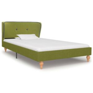 Zöld szövetkárpitozású ágykeret 90 x 200 cm