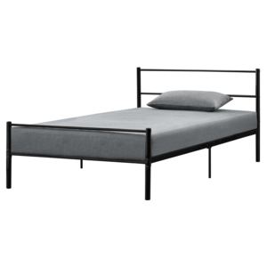 [en.casa]® Fémkeretes ágy 90 x 200cm design vintage ágykeret ágyráccsal fekete