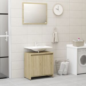 VidaXL sonoma-tölgy színű forgácslap fürdőszobai bútorszett