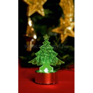 HOME CDM 1/P LED-es mécses dekoráció, átlátszó, fenyőfa ( beltéri )