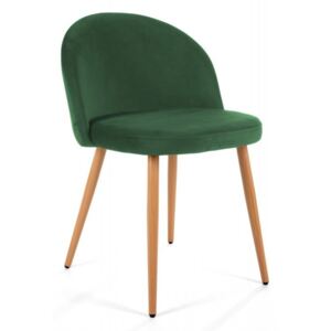 Velúr szék skandináv stílus üveg zöld