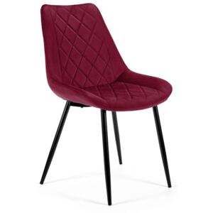 Velúr szék skandináv stílus burgundi