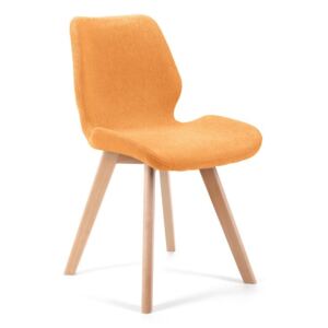 Skandináv stílusú szék fa lábakkal narancs