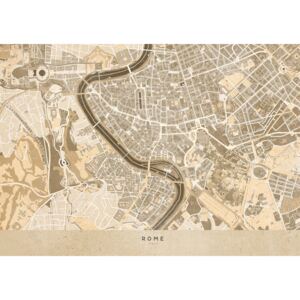 Sepia vintage map of Rome Térképe, Blursbyai