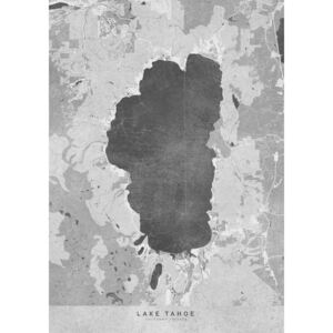 Gray vintage map of Lake Tahoe Térképe, Blursbyai