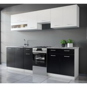 Max konyhabútor 250 cm Fehér - Fekete