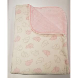 Bunny Baby dupla wellsoft takaró rózsaszín minky elefántos 75x100
