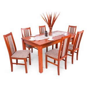 Berta asztal Félix székekkel | 6 személyes étkezőgarnitúra