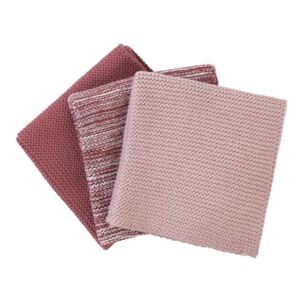 WIPE pasztell rózsaszín 3db-os konyhai kéztörlő szett