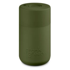 Original Cup khaki utazó bögre, nyomógombos kupakkal, oliva zöld, 340ml, Tritan-BPA mentes műanyag