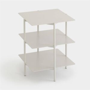 TIER lerakó asztal, 3 szintes, négyzetes, szürke, acél