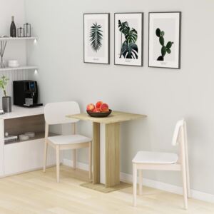 Fehér és sonoma-tölgy forgácslap bisztróasztal 60 x 60 x 75 cm