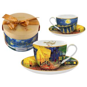 Van Gogh Kávéház éjjel porcelán csésze aljjal 300 ml - szalagos díszdobozban