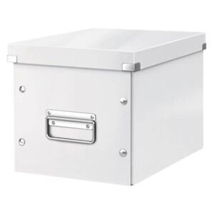 Tároló doboz, lakkfényű, M méret, LEITZ Click&Store, fehér (E61090001)