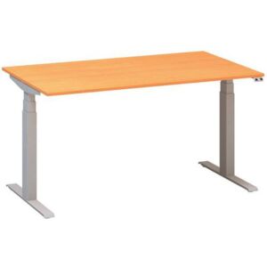 Alfa Office Alfa Up állítható magasságú irodai asztal szürke lábazattal, 140 x 80 x 61,5-127,5 cm, bükk Bavaria mintázat%