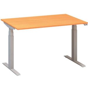 Alfa Office Alfa Up állítható magasságú irodai asztal szürke lábazattal, 120 x 80 x 61,5-127,5 cm, bükk Bavaria mintázat%