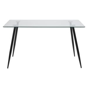 Massziv24 - Étkezőasztal WILMA 140x80 cm, színtelen, fekete