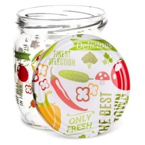Orion Fruit fedeles befőzőüveg készlet, 0,425 l, 4 db