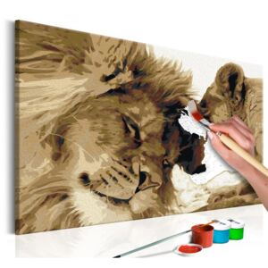 Festés számok szerint Bimago - Lions In Love | 60x40 cm
