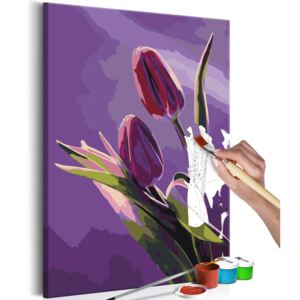 Festés számok szerint Bimago - Tulips (Purple Background) | 40x60 cm