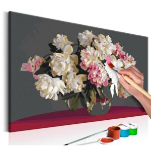 Festés számok szerint Bimago - White Flowers In A Vase | 60x40 cm