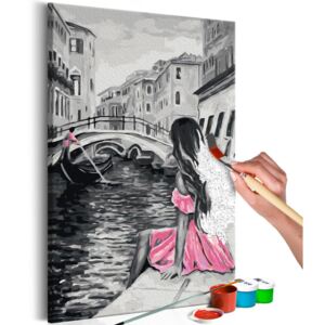 Festés számok szerint Bimago - Venice (A Girl In A Pink Dress) | 40x60 cm