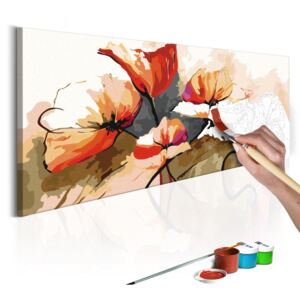 Festés számok szerint Bimago - Flowers - Delicate Poppies | 100x40 cm