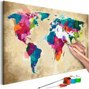 Festés számok szerint Bimago - World Map (Colourful) | 60x40 cm