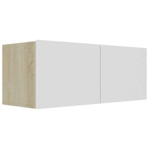 VidaXL fehér-sonomatölgy színű forgácslap TV-szekrény 80 x 30 x 30 cm