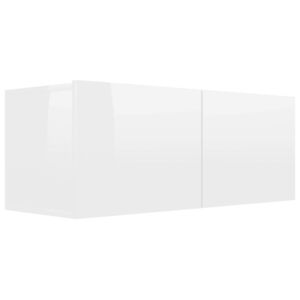VidaXL magasfényű fehér forgácslap TV-szekrény 80 x 30 x 30 cm