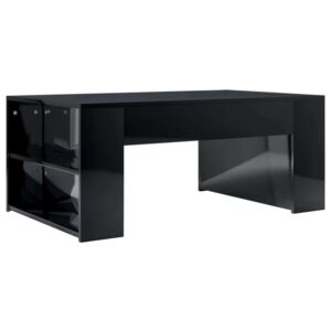 VidaXL magasfényű fekete forgácslap dohányzóasztal 100 x 60 x 42 cm