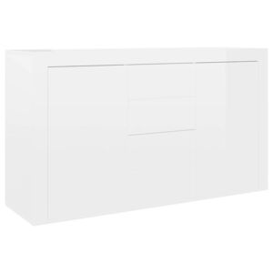 VidaXL magasfényű fehér forgácslap tálalószekrény 120 x 36 x 69 cm