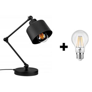 Glimex LAVOR állítható asztali lámpa fekete 1x E27 + ajándék LED izzó