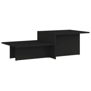 VidaXL fekete forgácslap dohányzóasztal 111,5 x 50 x 33 cm