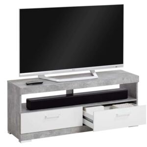 FMD betonszürke és magasfényű fehér TV-/Hi-Fi-állvány