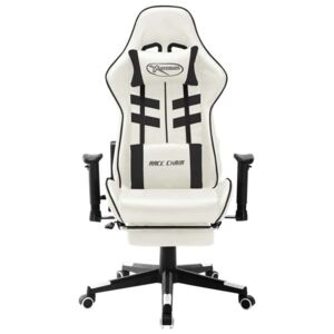 VidaXL fehér és fekete műbőr gamer szék