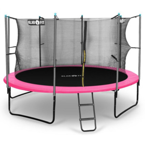Klarfit Rocketgirl 366, 366 cm trambulin, belső biztonsági háló, széles létra, rózsaszín
