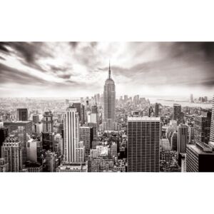 Fotótapéta: New York látképe (fekete-fehér) - 184x254 cm